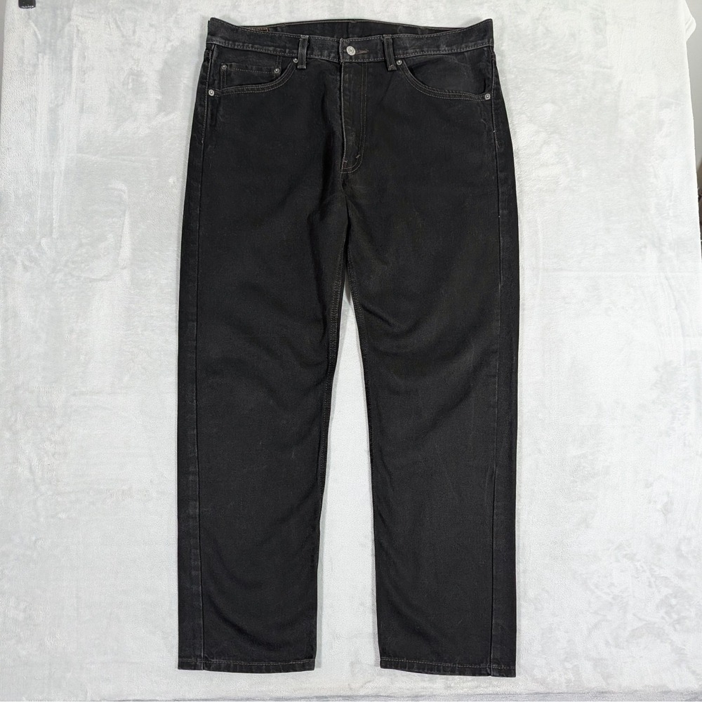 Levis 505 Black Jeans Mens 38x32 Regular Straight 100% Cotton 00505-0260
